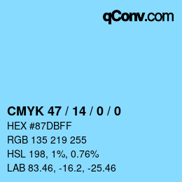 Color code: CMYK 47 / 14 / 0 / 0 | qconv.com