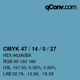 Color code: CMYK 47 / 14 / 0 / 27 | qconv.com