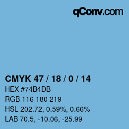 Color code: CMYK 47 / 18 / 0 / 14 | qconv.com