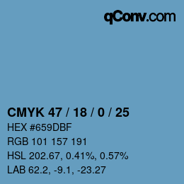 Color code: CMYK 47 / 18 / 0 / 25 | qconv.com