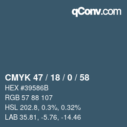 Color code: CMYK 47 / 18 / 0 / 58 | qconv.com