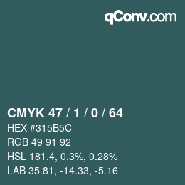 カラーコード: CMYK 47 / 1 / 0 / 64 | qconv.com