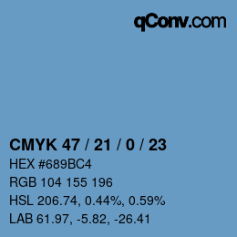 カラーコード: CMYK 47 / 21 / 0 / 23 | qconv.com