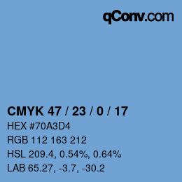 Color code: CMYK 47 / 23 / 0 / 17 | qconv.com