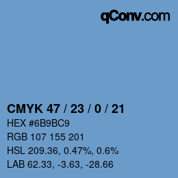 Color code: CMYK 47 / 23 / 0 / 21 | qconv.com