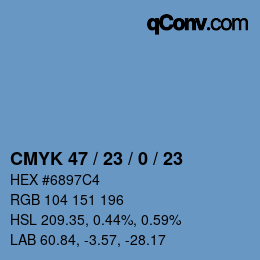 Código de color: CMYK 47 / 23 / 0 / 23 | qconv.com