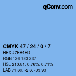 Color code: CMYK 47 / 24 / 0 / 7 | qconv.com