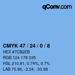 Color code: CMYK 47 / 24 / 0 / 8 | qconv.com