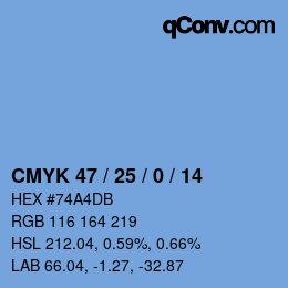 カラーコード: CMYK 47 / 25 / 0 / 14 | qconv.com