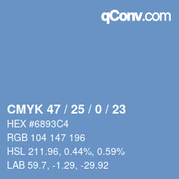 颜色代码: CMYK 47 / 25 / 0 / 23 | qconv.com