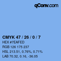 Color code: CMYK 47 / 26 / 0 / 7 | qconv.com