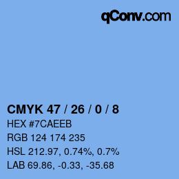 Color code: CMYK 47 / 26 / 0 / 8 | qconv.com