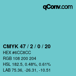 Farbcode: CMYK 47 / 2 / 0 / 20 | qconv.com