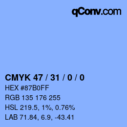 Color code: CMYK 47 / 31 / 0 / 0 | qconv.com