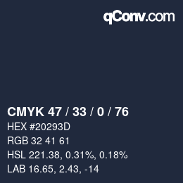 颜色代码: CMYK 47 / 33 / 0 / 76 | qconv.com