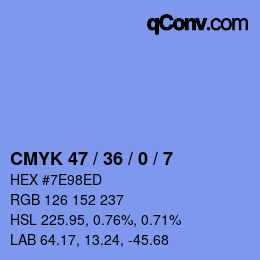 Color code: CMYK 47 / 36 / 0 / 7 | qconv.com