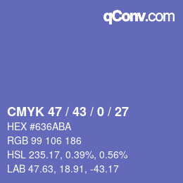 颜色代码: CMYK 47 / 43 / 0 / 27 | qconv.com