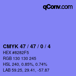 カラーコード: CMYK 47 / 47 / 0 / 4 | qconv.com