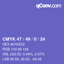 Color code: CMYK 47 / 49 / 0 / 24 | qconv.com