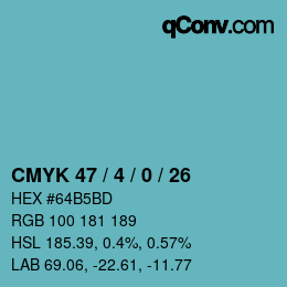 Color code: CMYK 47 / 4 / 0 / 26 | qconv.com