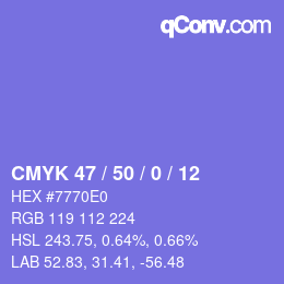 Color code: CMYK 47 / 50 / 0 / 12 | qconv.com