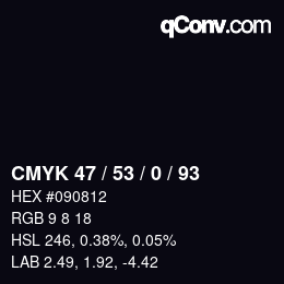颜色代码: CMYK 47 / 53 / 0 / 93 | qconv.com