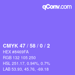 Farbcode: CMYK 47 / 58 / 0 / 2 | qconv.com
