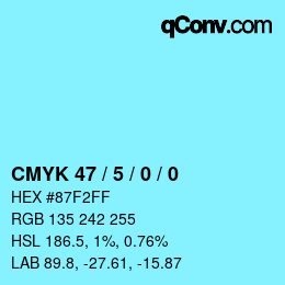 Color code: CMYK 47 / 5 / 0 / 0 | qconv.com