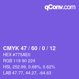 カラーコード: CMYK 47 / 60 / 0 / 12 | qconv.com