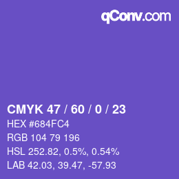 カラーコード: CMYK 47 / 60 / 0 / 23 | qconv.com