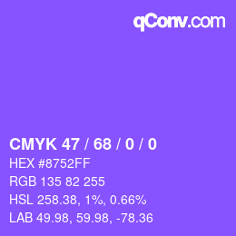 Color code: CMYK 47 / 68 / 0 / 0 | qconv.com