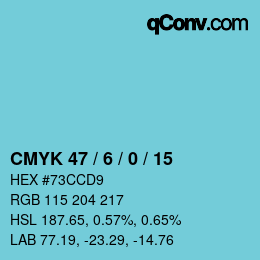 Color code: CMYK 47 / 6 / 0 / 15 | qconv.com