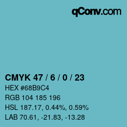 Código de color: CMYK 47 / 6 / 0 / 23 | qconv.com