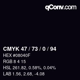 カラーコード: CMYK 47 / 73 / 0 / 94 | qconv.com