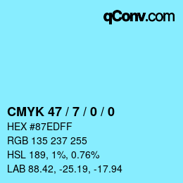 Color code: CMYK 47 / 7 / 0 / 0 | qconv.com