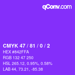 カラーコード: CMYK 47 / 81 / 0 / 2 | qconv.com