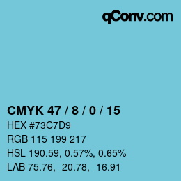 Color code: CMYK 47 / 8 / 0 / 15 | qconv.com