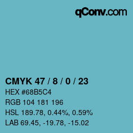 Color code: CMYK 47 / 8 / 0 / 23 | qconv.com
