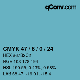 Color code: CMYK 47 / 8 / 0 / 24 | qconv.com