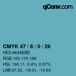 Color code: CMYK 47 / 8 / 0 / 26 | qconv.com