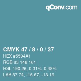 Color code: CMYK 47 / 8 / 0 / 37 | qconv.com