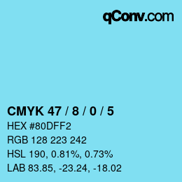 Color code: CMYK 47 / 8 / 0 / 5 | qconv.com