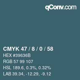 Código de color: CMYK 47 / 8 / 0 / 58 | qconv.com