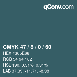 Color code: CMYK 47 / 8 / 0 / 60 | qconv.com