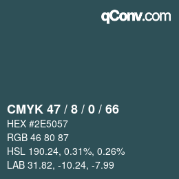 Color code: CMYK 47 / 8 / 0 / 66 | qconv.com