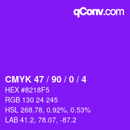 Color code: CMYK 47 / 90 / 0 / 4 | qconv.com