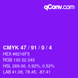 Color code: CMYK 47 / 91 / 0 / 4 | qconv.com