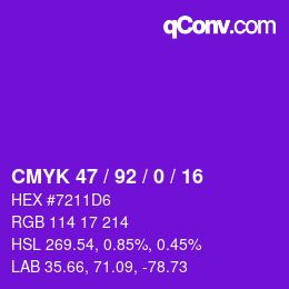Color code: CMYK 47 / 92 / 0 / 16 | qconv.com