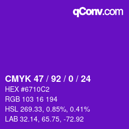 Color code: CMYK 47 / 92 / 0 / 24 | qconv.com