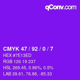 Color code: CMYK 47 / 92 / 0 / 7 | qconv.com